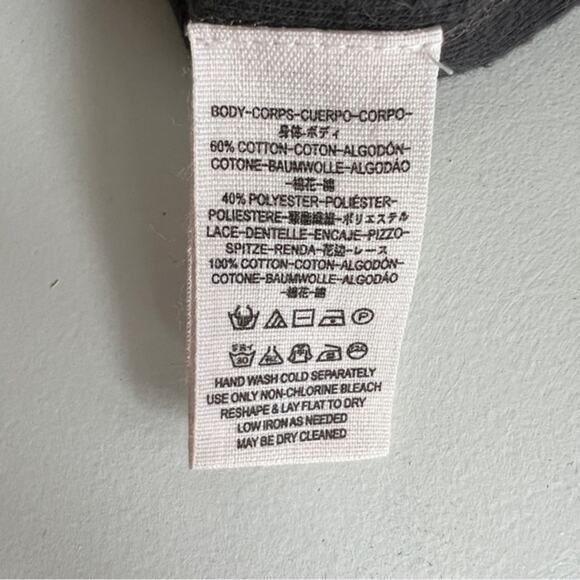 Free People We The Free Charcoal Tank Top with Flower Embroidered Details -Small - Picture 11 of 11